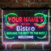 Personalized Bistro Kitchen Deco Deluxe App-Enabled 3-Color LED Light Sign - LED Gift Works