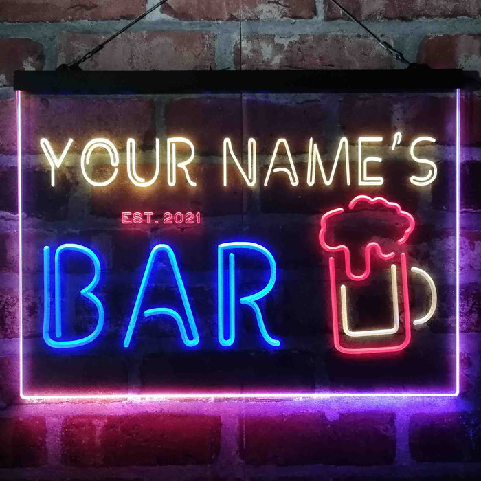 Personalized Pub Club Den Cabin Deluxe App-Enabled 3-Color LED Light Sign - Way Up Gifts