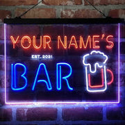 Personalized Pub Club Den Cabin Deluxe App-Enabled 3-Color LED Light Sign - LED Gift Works
