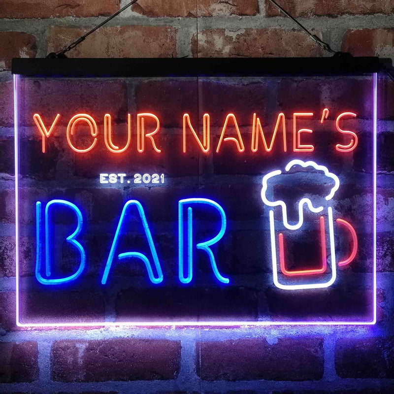 Personalized Pub Club Den Cabin Deluxe App-Enabled 3-Color LED Light Sign - LED Gift Works