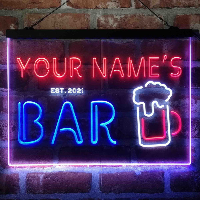 Personalized Pub Club Den Cabin Deluxe App-Enabled 3-Color LED Light Sign - Way Up Gifts