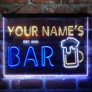 Personalized Pub Club Den Cabin Deluxe App-Enabled 3-Color LED Light Sign - LED Gift Works