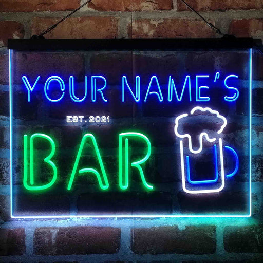 Personalized Pub Club Den Cabin Deluxe App-Enabled 3-Color LED Light Sign - LED Gift Works