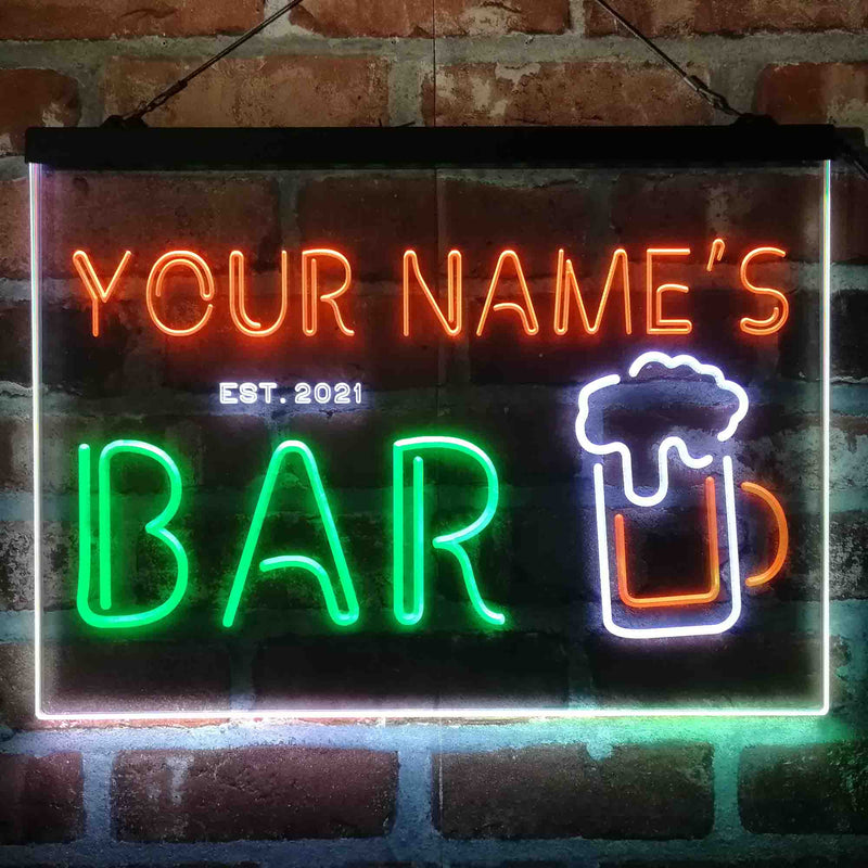 Personalized Pub Club Den Cabin Deluxe App-Enabled 3-Color LED Light Sign - LED Gift Works