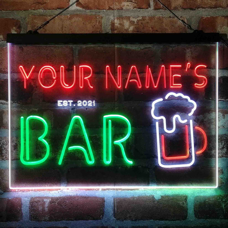 Personalized Pub Club Den Cabin Deluxe App-Enabled 3-Color LED Light Sign - LED Gift Works