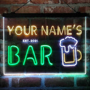 Personalized Pub Club Den Cabin Deluxe App-Enabled 3-Color LED Light Sign - LED Gift Works