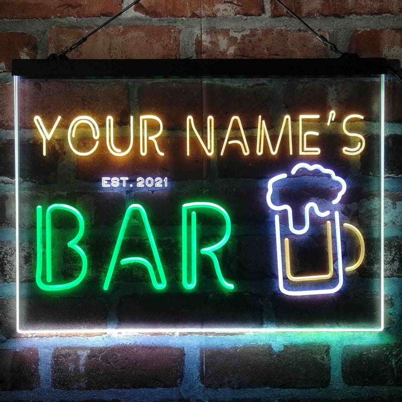 Personalized Pub Club Den Cabin Deluxe App-Enabled 3-Color LED Light Sign - LED Gift Works