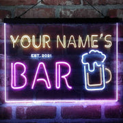Personalized Pub Club Den Cabin Deluxe App-Enabled 3-Color LED Light Sign - LED Gift Works