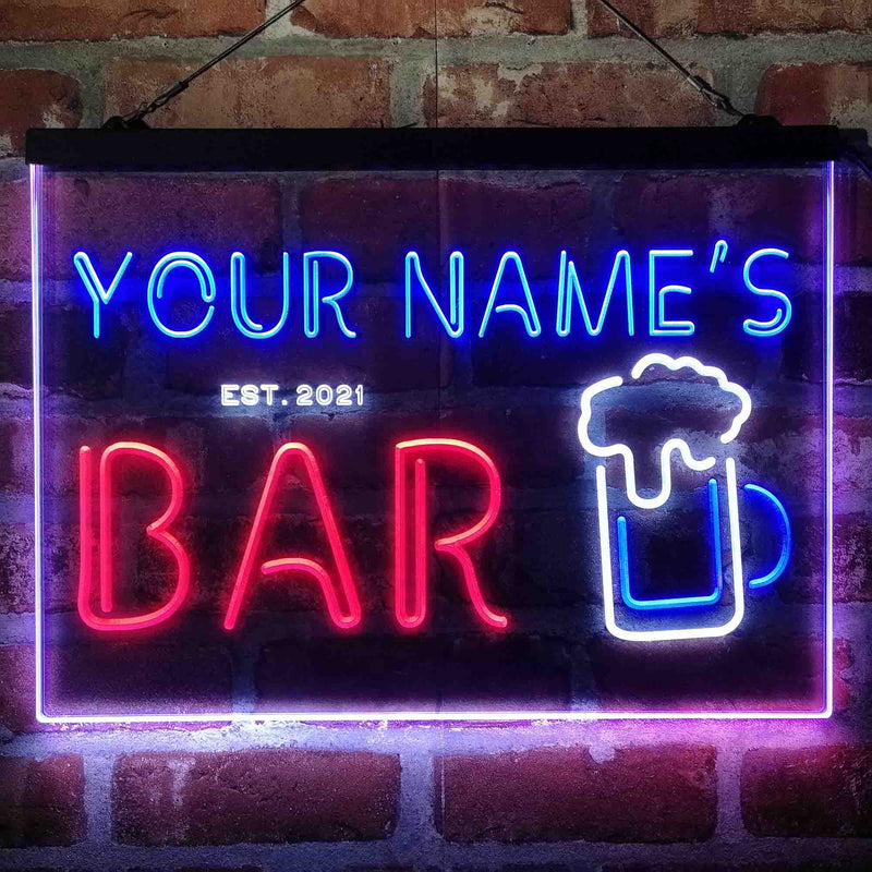 Personalized Pub Club Den Cabin Deluxe App-Enabled 3-Color LED Light Sign - LED Gift Works