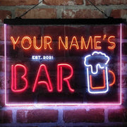 Personalized Pub Club Den Cabin Deluxe App-Enabled 3-Color LED Light Sign - LED Gift Works