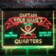 Personalized Private Quarters Man Cave Deluxe App-Enabled 3-Color LED Light Sign - LED Gift Works
