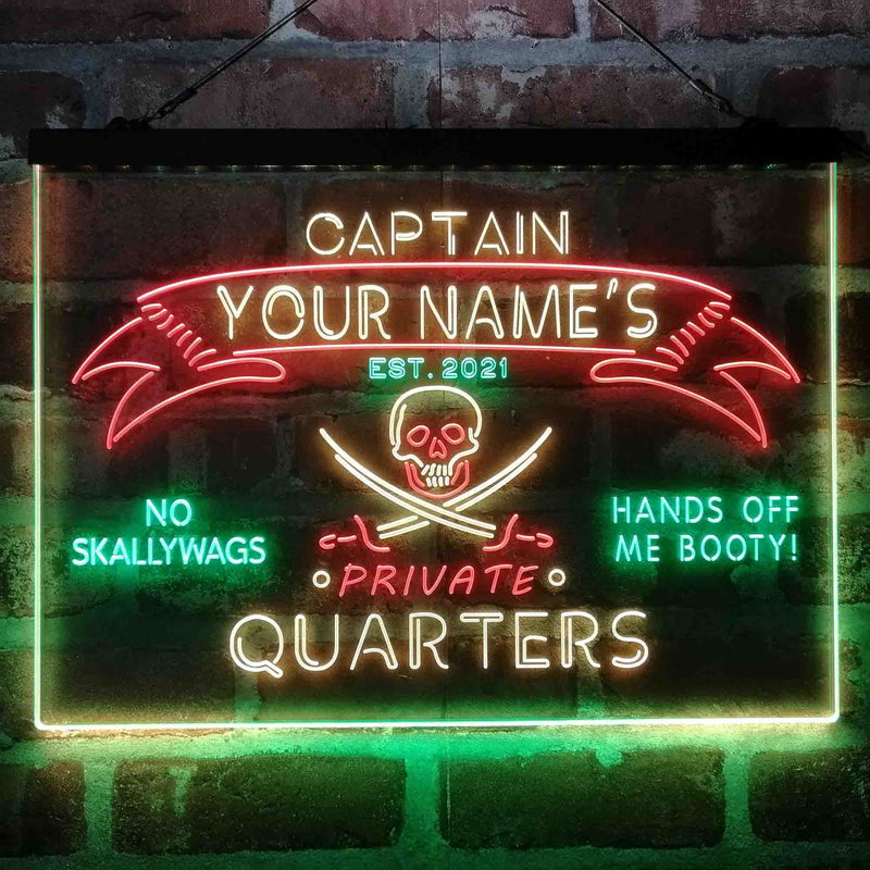 Personalized Private Quarters Man Cave Deluxe App-Enabled 3-Color LED Light Sign - LED Gift Works