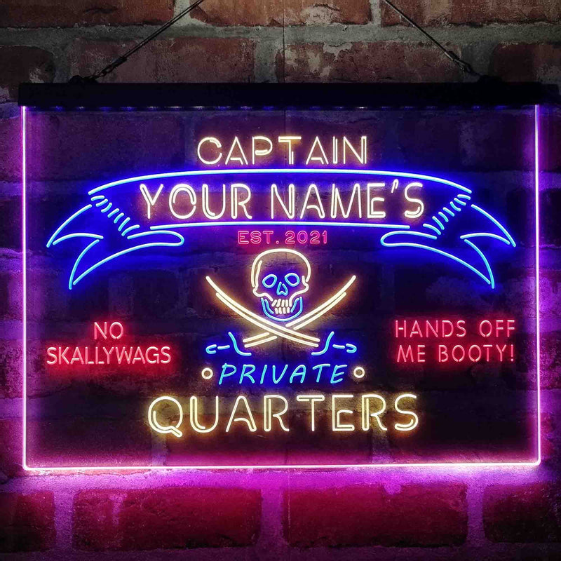 Personalized Private Quarters Man Cave Deluxe App-Enabled 3-Color LED Light Sign - LED Gift Works