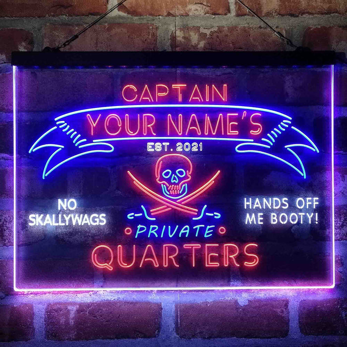 Personalized Private Quarters Man Cave Deluxe App-Enabled 3-Color LED Light Sign - Way Up Gifts