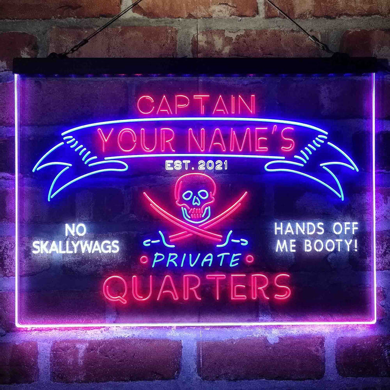 Personalized Private Quarters Man Cave Deluxe App-Enabled 3-Color LED Light Sign - LED Gift Works