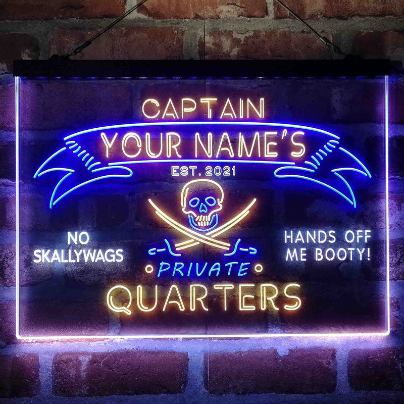 Personalized Private Quarters Man Cave Deluxe App-Enabled 3-Color LED Light Sign - LED Gift Works