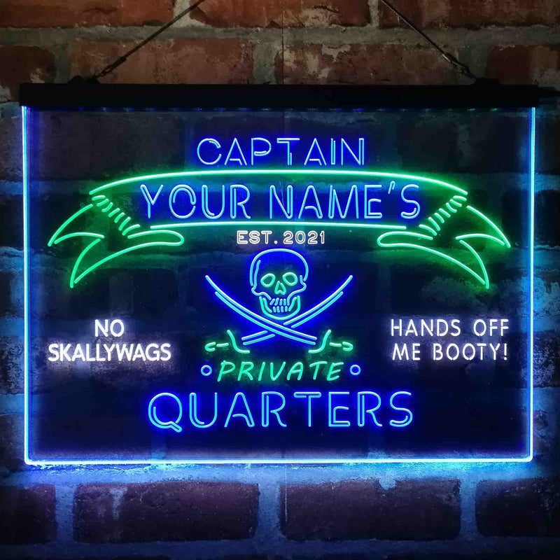 Personalized Private Quarters Man Cave Deluxe App-Enabled 3-Color LED Light Sign - LED Gift Works