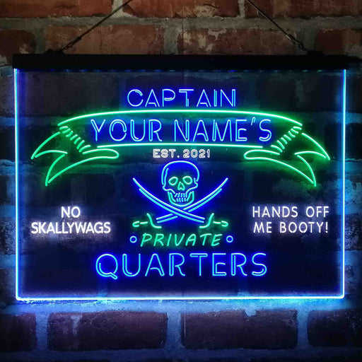 Personalized Private Quarters Man Cave Deluxe App-Enabled 3-Color LED Light Sign - LED Gift Works
