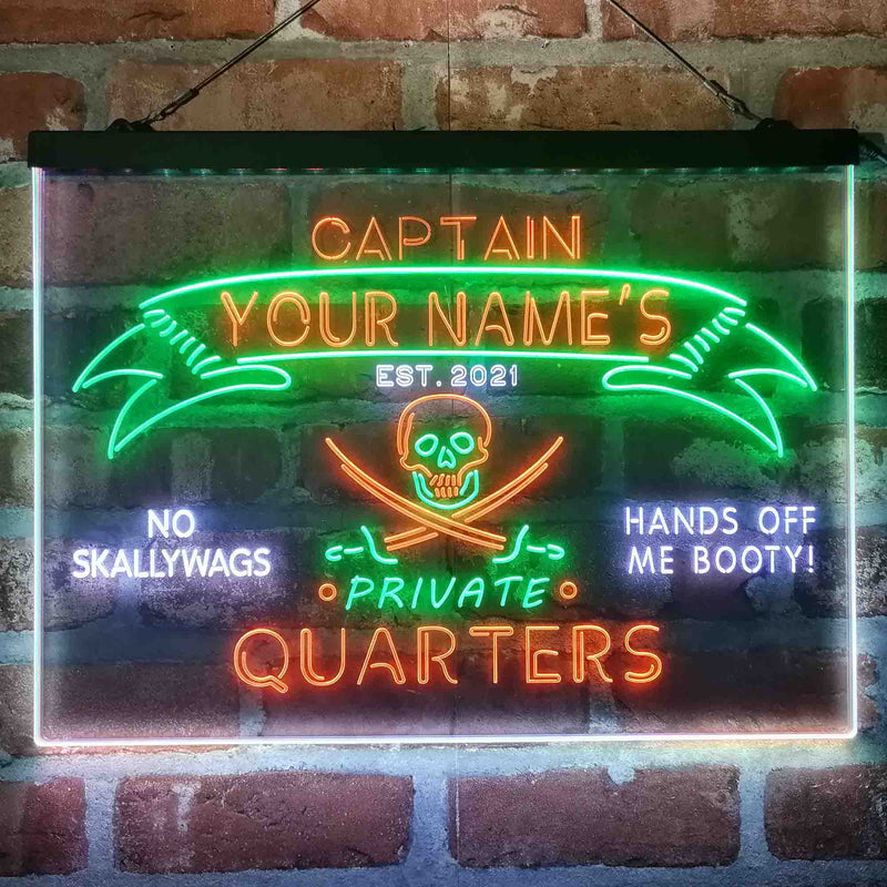 Personalized Private Quarters Man Cave Deluxe App-Enabled 3-Color LED Light Sign - LED Gift Works