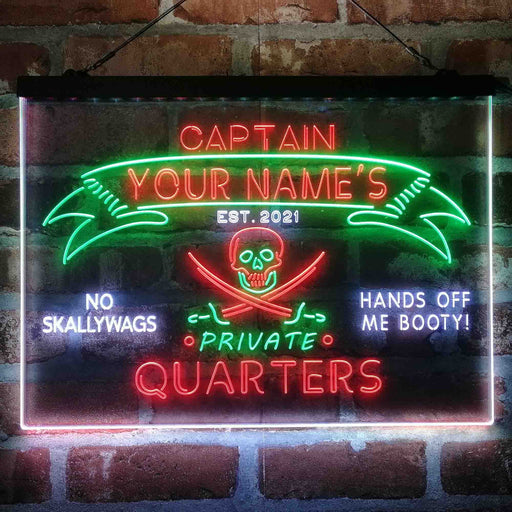 Personalized Private Quarters Man Cave Deluxe App-Enabled 3-Color LED Light Sign - Way Up Gifts