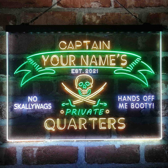 Personalized Private Quarters Man Cave Deluxe App-Enabled 3-Color LED Light Sign - Way Up Gifts