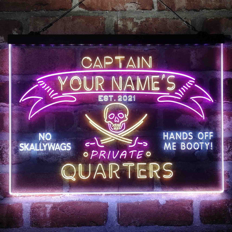 Personalized Private Quarters Man Cave Deluxe App-Enabled 3-Color LED Light Sign - LED Gift Works