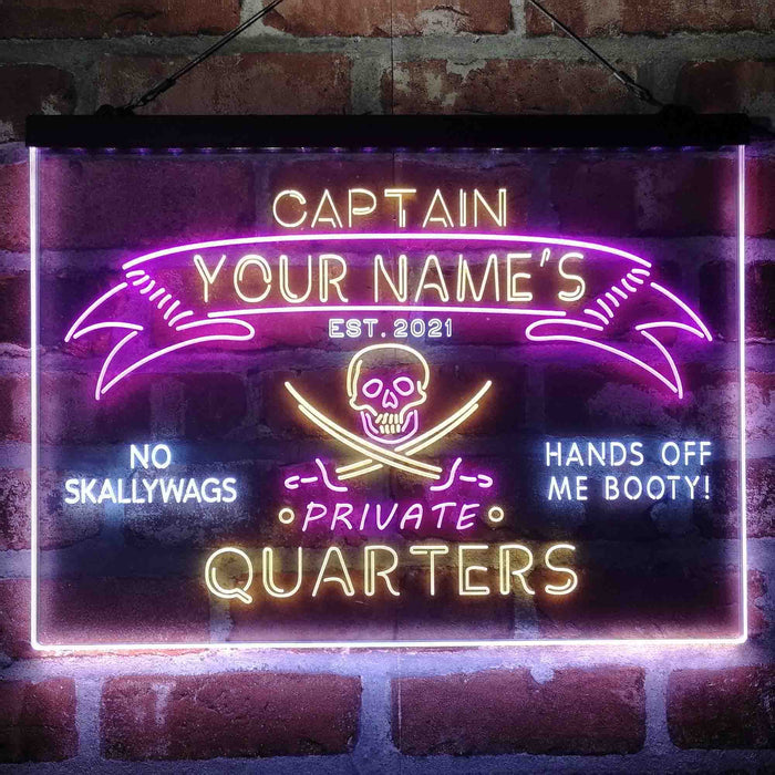 Personalized Private Quarters Man Cave Deluxe App-Enabled 3-Color LED Light Sign - Way Up Gifts