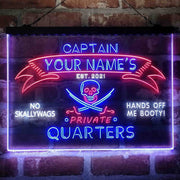 Personalized Private Quarters Man Cave Deluxe App-Enabled 3-Color LED Light Sign - LED Gift Works