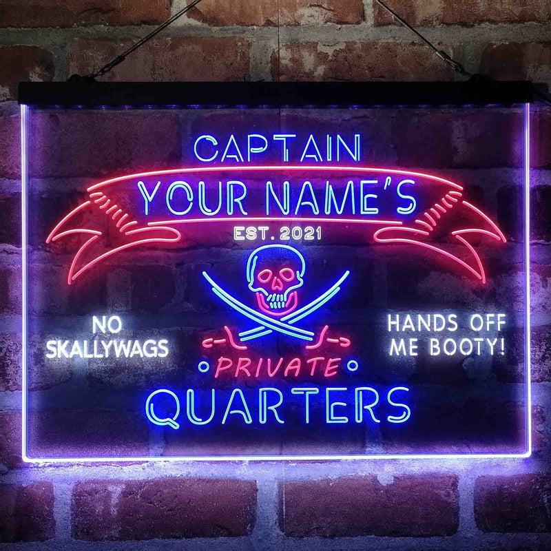 Personalized Private Quarters Man Cave Deluxe App-Enabled 3-Color LED Light Sign - LED Gift Works