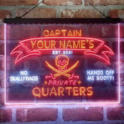 Personalized Private Quarters Man Cave Deluxe App-Enabled 3-Color LED Light Sign - LED Gift Works