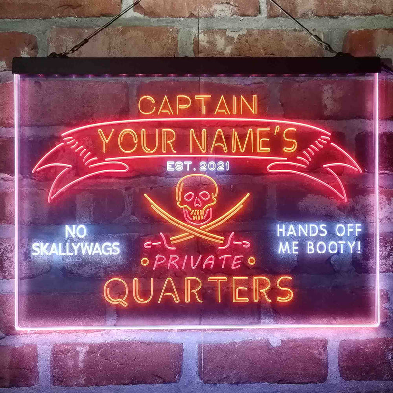 Personalized Private Quarters Man Cave Deluxe App-Enabled 3-Color LED Light Sign - LED Gift Works