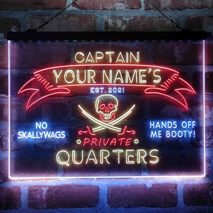 Personalized Private Quarters Man Cave Deluxe App-Enabled 3-Color LED Light Sign - Way Up Gifts