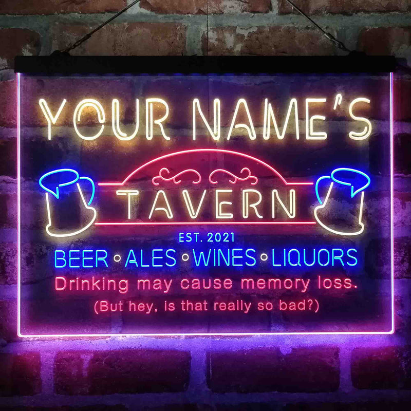 Personalized Tavern Bar Beer Deluxe App-Enabled 3-Color LED Light Sign - LED Gift Works