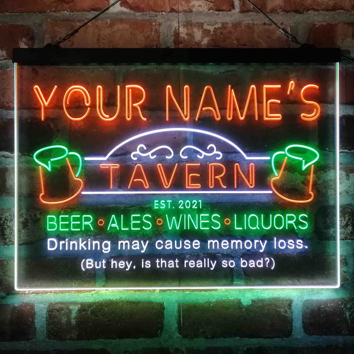 Personalized Tavern Bar Beer Deluxe App-Enabled 3-Color LED Light Sign - Way Up Gifts