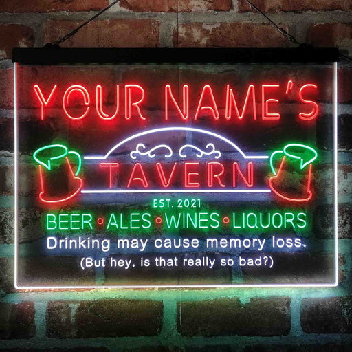 Personalized Tavern Bar Beer Deluxe App-Enabled 3-Color LED Light Sign - Way Up Gifts