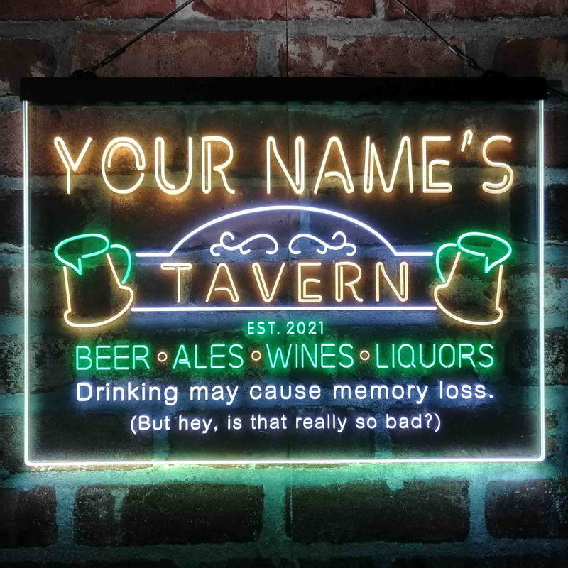 Personalized Tavern Bar Beer Deluxe App-Enabled 3-Color LED Light Sign - LED Gift Works