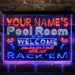 Personalized Pool Room Rack'em Deluxe App-Enabled 3-Color LED Light Sign - Way Up Gifts