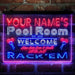 Personalized Pool Room Rack'em Deluxe App-Enabled 3-Color LED Light Sign - Way Up Gifts
