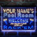 Personalized Pool Room Rack'em Deluxe App-Enabled 3-Color LED Light Sign - Way Up Gifts