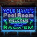 Personalized Pool Room Rack'em Deluxe App-Enabled 3-Color LED Light Sign - Way Up Gifts
