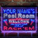 Personalized Pool Room Rack'em Deluxe App-Enabled 3-Color LED Light Sign - Way Up Gifts