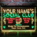 Personalized Social Club Hang Out Deluxe App-Enabled 3-Color LED Light Sign - Way Up Gifts