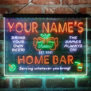 Personalized Home Bar Cheers Deluxe App-Enabled 3-Color LED Light Sign - LED Gift Works