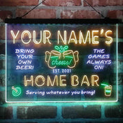 Personalized Home Bar Cheers Deluxe App-Enabled 3-Color LED Light Sign - LED Gift Works