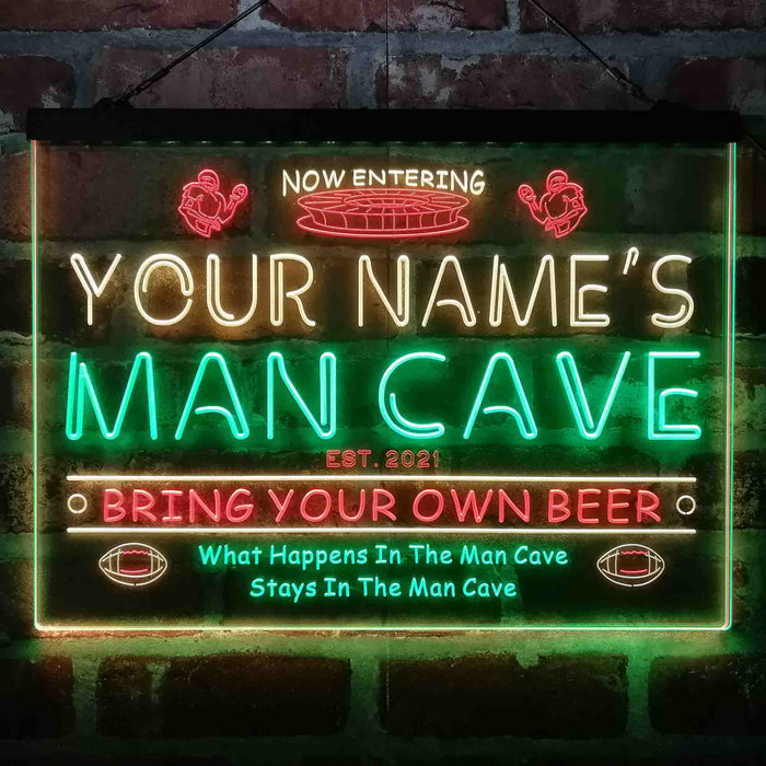 Personalized National Football Bar Deluxe App-Enabled 3-Color LED Light Sign - Way Up Gifts