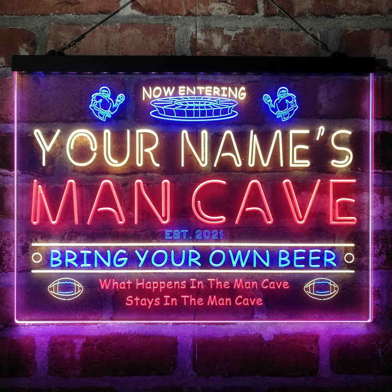 Personalized National Football Bar Deluxe App-Enabled 3-Color LED Light Sign - LED Gift Works