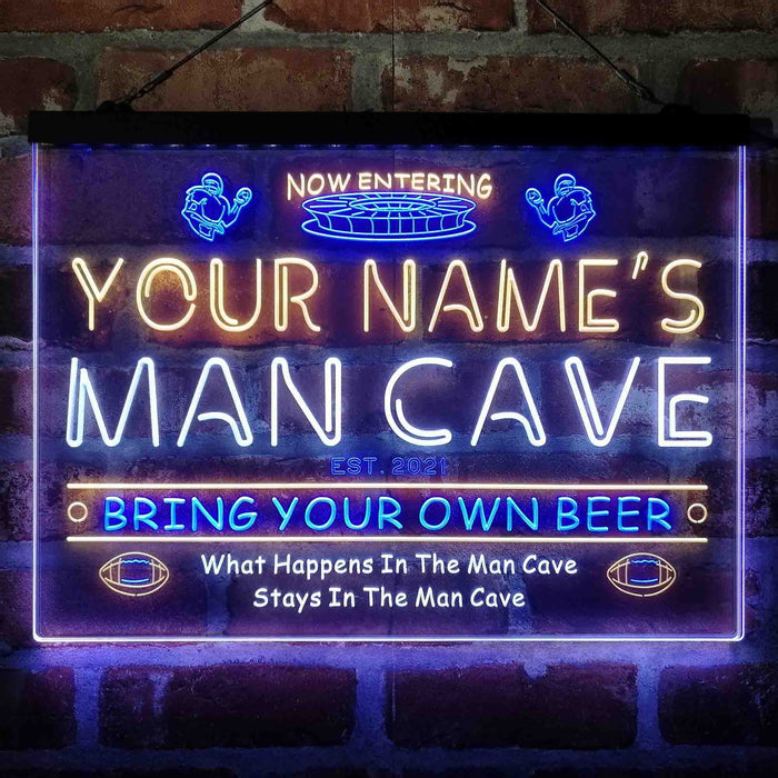 Personalized National Football Bar Deluxe App-Enabled 3-Color LED Light Sign - Way Up Gifts