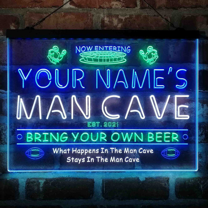 Personalized National Football Bar Deluxe App-Enabled 3-Color LED Light Sign - Way Up Gifts