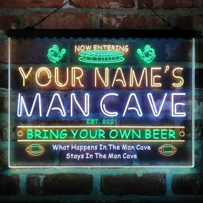 Personalized National Football Bar Deluxe App-Enabled 3-Color LED Light Sign - Way Up Gifts