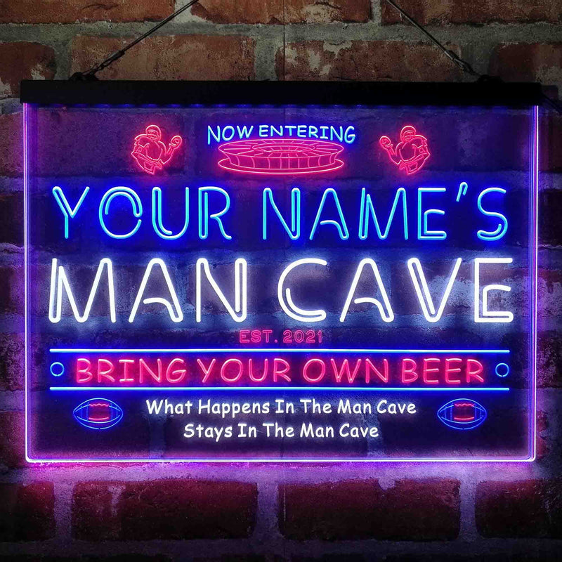 Personalized National Football Bar Deluxe App-Enabled 3-Color LED Light Sign - LED Gift Works